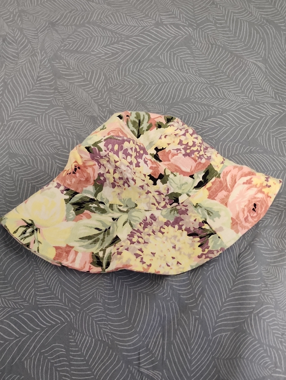 Faithfull the Brand Pastel Floral Bucket Hat in Yellow, Pink, Lavender